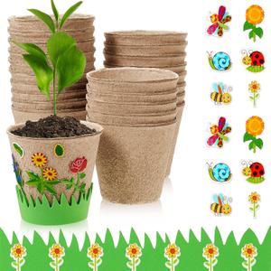 Jecery 30 Sets Garden Paper Craft Kit DIY Foam Flower Pots, Flower Planting and Growing Kit for Spring Summer Early Graduation DIY Crafts