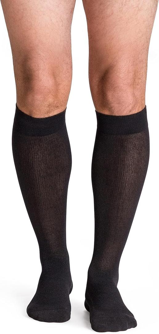 DYNAVEN by Sigvaris Unisex Compression Calf-High Cushioned Socks for Men, Women 20-30mmHg Weight - Closed Toe Design for Everyday Support (Medium Long, Black)