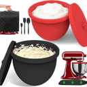 Silicone Bowl Liners for KitchenAid 5 Quart Tilt-Head Mixer,Set of 2 with Lids,Accessories include Mixer Slider Mat,Stand Mixer Dust-proof Cover,Silicone Spatula Set