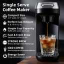 Small Single Serve Coffee Maker for K Cup and Ground Coffee, Fast Brew One Cup Coffee, 6 to 12 oz. Brew Sizes, Machine with Descaling Reminder and Water Window, Black