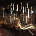 Flameless Floating Candles with Wand20 Pcs Magic LED Hanging Taper CandlesFlickering Battery Operated Taper Candle with Wand Remote for Halloween Decorations Best GiftWhite