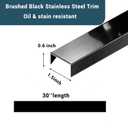 30" Slide-in Range Rear Filler Kit,Range Gap Filler, Stainless Steel Back Gap Cover for Stove, Stove Trim Kit Between Stove and Backsplash. (BLACK 30"x1.5")