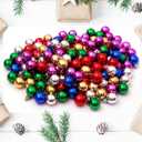 144 PCS/1.18 inch Christmas Tree Ornaments, Christmas Ball Decoration Set Color MixingRed Green Gold Blue Purple Silver Christmas Ball Shatterproof Hanging Tree Ornament Set