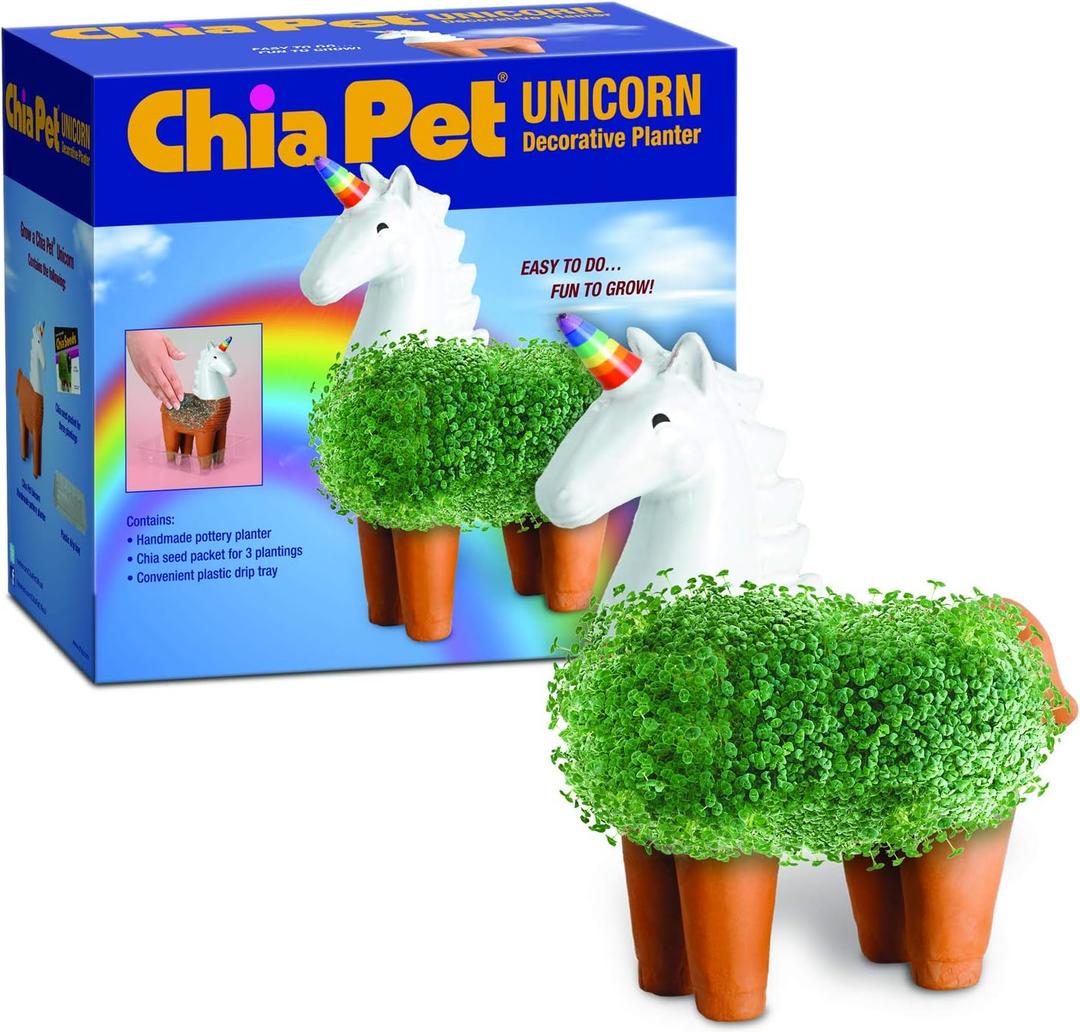 Chia CP437-01 Pet Unicorn Decorative Pottery Planter, Easy to Do and Fun to Grow