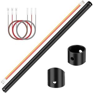 Puoyro 24 Inch Ceiling Fan Downrod with 6 x 18-AWG Wires(No Threaded) | 1 Inch diameter black ceiling fan extension rod,boosts airflow,ideal for high ceilings & compatible with various ceiling fan