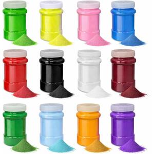 16.5 Lb (12 Pack) Colored Sand for Crafts, 22 oz Each,12 Sand Art Colors Non-Toxic Craft Sand Colored with Storage Container, Non Toxic Spring Summer Teachers Classroom Supplies Tool Sands for Kids