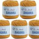 5 Ball La Mia Angora Wool Total 8.8 Oz. Each 1.76 Oz (50g) / 136 Yrds (125m), 15% Angora, Light-Dk Premium Yarns, Mustard-L123