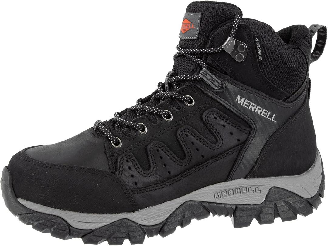 Merrell Men's Windoc Waterproof Steel Toe Mid (8.5, Black)