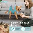 Supet Dog Grooming Hammock Harness for Dogs Cats, Relaxation Pet Nail Clipper Hammock, Restraint Dog & Small Animal Leashes Sling for Groomingk for Nail Trimming (Coral Blue, S)