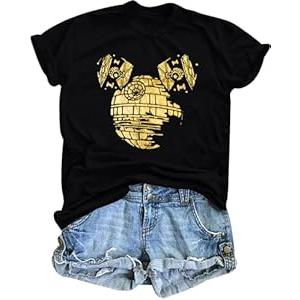 UNIQUEONE Magical Shirt for Women: May The Power Be with You Shirts Funny Magic Planet Lover Family Vacation Tee Top, M, Black UNIQUEONE Magical Shirt for Women: May The Power Be with You Shirts Funny Magic Planet Lover Family Vacation Tee Top, M, Black