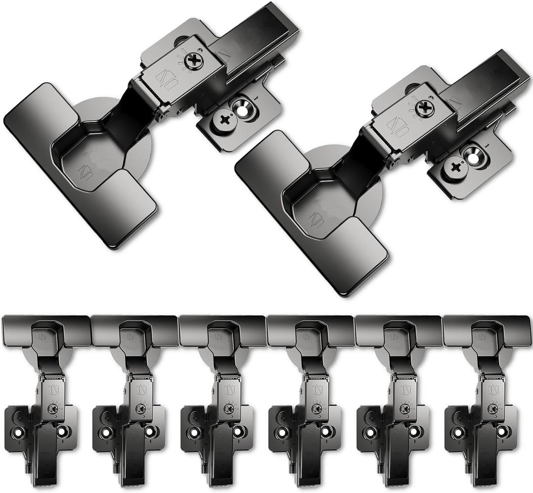 8 Pack Soft Close Cabinet Hinges for Kitchen Frameless Cabinets Inset Self-Closing Concealed Hinge 110 4D Adjustment Speed Control Ideal for Upgrading Cabinet Doors and Drawers