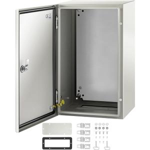 VEVOR NEMA Steel Enclosure, 20 x 12 x 10'' NEMA 4X Steel Electrical Box, IP66 Waterproof & Dustproof, Outdoor/Indoor Electrical Junction Box, with Mounting Plate