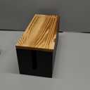 Wood Cable Management Box - Cable Organizer Box - 2 Open Slots Cords Hider Box - Under Desk Cord Organizer for Power Strip Extension Cord Surge Protector Charger Wire, Black (Medium)