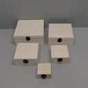 Unfinished Wood Square Box Set of 5 Unpainted Wooden Nesting Box set for Crafts Painting Burning