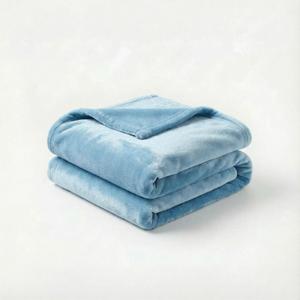 Fleece Blanket Twin - 60x80 Inch Lightweight & Buttery-Soft Throw for Bed, Sofa, Camping | 300GSM Cloud-Touch Microfiber | Cozy Essentials for Travel & Movie Nights, (Light Blue)