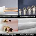 33 Ft Mini Split Line Set,Air Conditioning Copper Tubing Pipe Extension,1/4" & 3/8" 3/8" PE Thickened for AC and Heating Equipment Insulated with Nuts. (1/4+3/8)