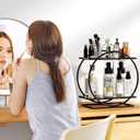Perfume Organizer for Dresser, Black Bathroom Counter Organizer, 2 Tier Vanity Makeup Organizer, Bathroom Organizer and Storage for Skincare Cosmetic Perfume Display Stand for Bedroom Decor