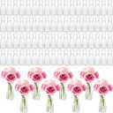 Plastic Bud Vases in Bulk Small Clear Flowers Vases for Centerpieces Wedding Decorations Home Banquet Formal Dinners Party Table Decor, 2.64 x 6.69 Inch (120 Pcs)