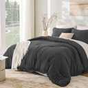 Andency Comforter Set Oversized King Dark Grey 120x120, 3 Pieces Boho Fall Tassel Lightweight Bedding Comforter Sets, All Season Soft Bed Set (1 Comforter & 2 Pillowcases)