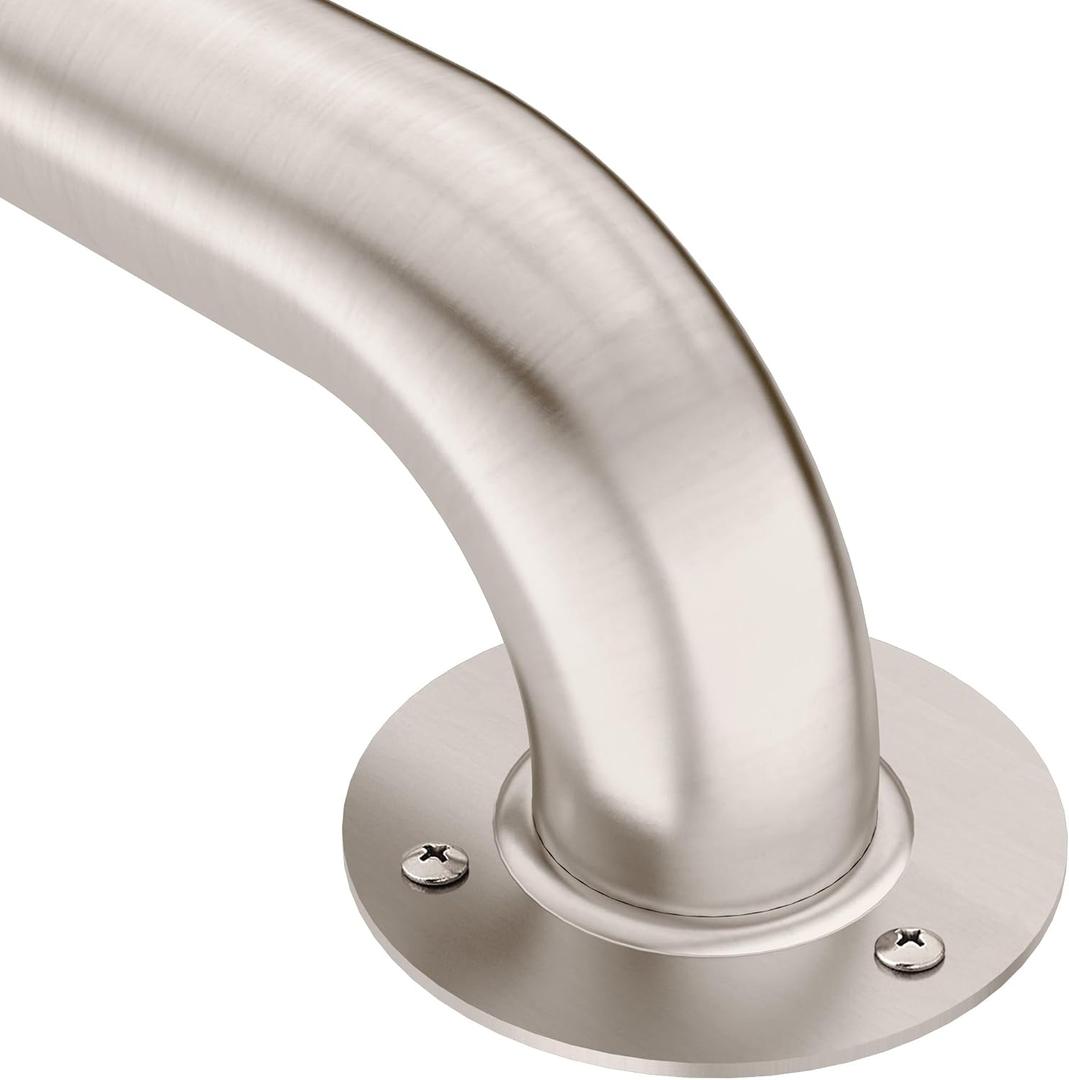 Moen LR7524 Bathroom Safety 24-Inch Stainless Steel Bathroom Grab Bar with Exposed Screws, Stainless