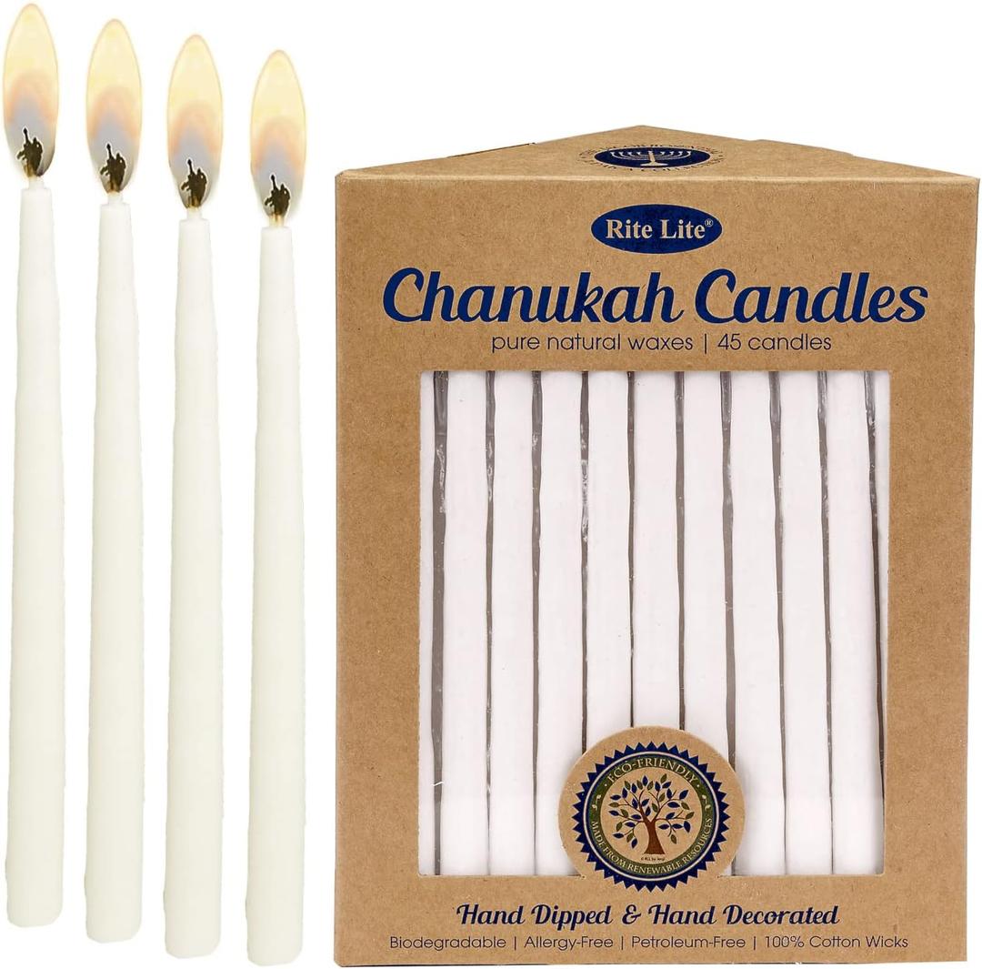 Rite Lite Vegetable Wax Chanukah Candles Hanukkah (White)