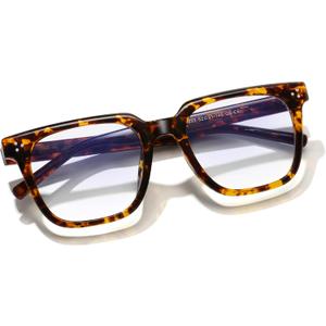Oversized Square Blue Light Glasses for Woman Men fashion Reduce Eyestrain Protection for TV/Computer/Gaming, 3 Packs