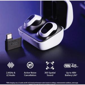 Sony INZONE Buds Wireless Gaming Earbuds, Perfect for PlayStation® 5, for PC/PS5/Switch/Mobile, 48Hr Battery with Case, Noise Canceling, 360 Spatial Sound, 2.4GHz USB-C Dongle, WF-G700N White