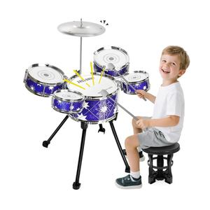 Upgraded Drum Set for Toddler Toy Ages 2-4 Kids Jazz Drums Kit with Stool Musical Instrument Toys for 3 4 5 Year Old Girls Boys Gifts