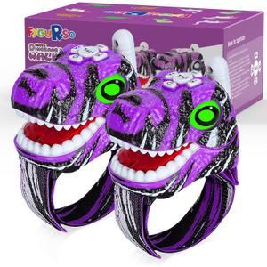 Walkie Talkies for Kids 2 Packs, Kids Toys for Boys Girls Aged 3 to 8 Years Old for Outdoor Adventure, Camping, Halloween, Christmas, Birthday Gifts (Purple, Dinosaur)