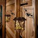 Hummingbird Solar Lantern Outdoor Hanging Sunflower Lights Gifts for Women Mom Metal Garden Decor Outside Waterproof LED Lanterns for Patio