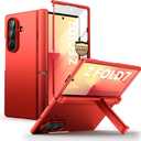 i-Blason for Samsung Galaxy Z Fold 7 Case MagSafe with Stand [9H+ Tempered Glass Screen Protector] [Hinge Protection] Wireless Charging Full-Body Protective Kickstand Case for Z Fold 7 (Red)