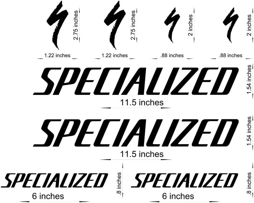 Specialized Road, Mountain, Downhill Bike Sticker/Decal Laptop, Helmet, Bicycle, car (Matte Black)