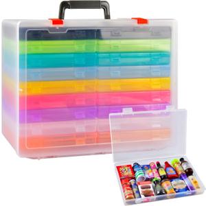 Collector Case Compatible with 5 Surprise Mini Brands Toys Series 1 2 3, 18 Independent Mini Mart Box for Gold Rush Mystery Capsule Real Miniature Collectible Toy, (Box Only)