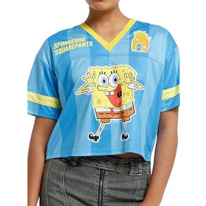 SpongeBob SquarePants Girls Crop Soccer Jersey MULTI, Large