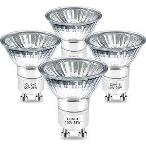 BOGAO Halogen Bulb 25 Watt GU10 120V NP5 Replacement Bulb for Candle Warmer, Scent Wax Burner, Fragrance Melt, JDR Dimmable, Warm White 2700K Pack of 4