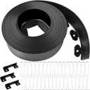 Kalolary Landscape Edging, 40FT x 4 Inch Tall Plastic Garden Lawn Edging Border with 36 U Spikes, 3 Connector for Landscaping Garden, Flower Beds (Black)