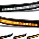 RUXIFEY Sequential Switchback Side Mirror Reflector LED Turn Signal Light Smoked lens Compatible with 2009 to 2014 Ford F150 (Amber and White)