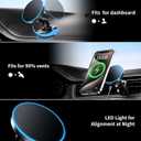 BHHB for iPhone 17 Magsafe Car Mount Charger, [2026 New] 15W 2in1 Magnetic Wireless Car Charger, fits for Magsafe Car Charger, Vent/Dashboard Phone Holder Mount for iPhone 17 16 15 14 13 12 Series