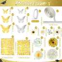 Wavwavw 53 Pcs DIY Graduation Cap Decorations Kit, 2026 Grad Cap Topper Include Faux Flowers 3D Butterfly Self Adhesive Pearl Stickers Glitter Alphabet Letter Decals for Party Decor(White)