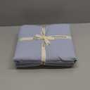 MooMee Bedding Sheet Set 100% Washed Cotton Linen Like Textured Breathable Durable Soft Comfy (Heathered Cornflower Blue, Queen)