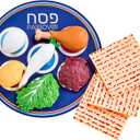 Rite Lite Passover Vinyl Seder Plate Food Play Set Pesach Seder Jewish Holiday Party Favor Matzah Dish Table Decoration for Little Ones! Educational & Adorable Judaica Passover Gifts for Hours of Fun!