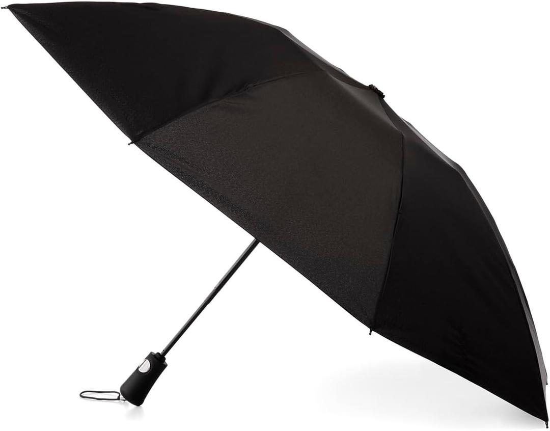 Totes Reverse Close Folding Umbrella with Auto Open Close and Compact (46" Canopy, Black)