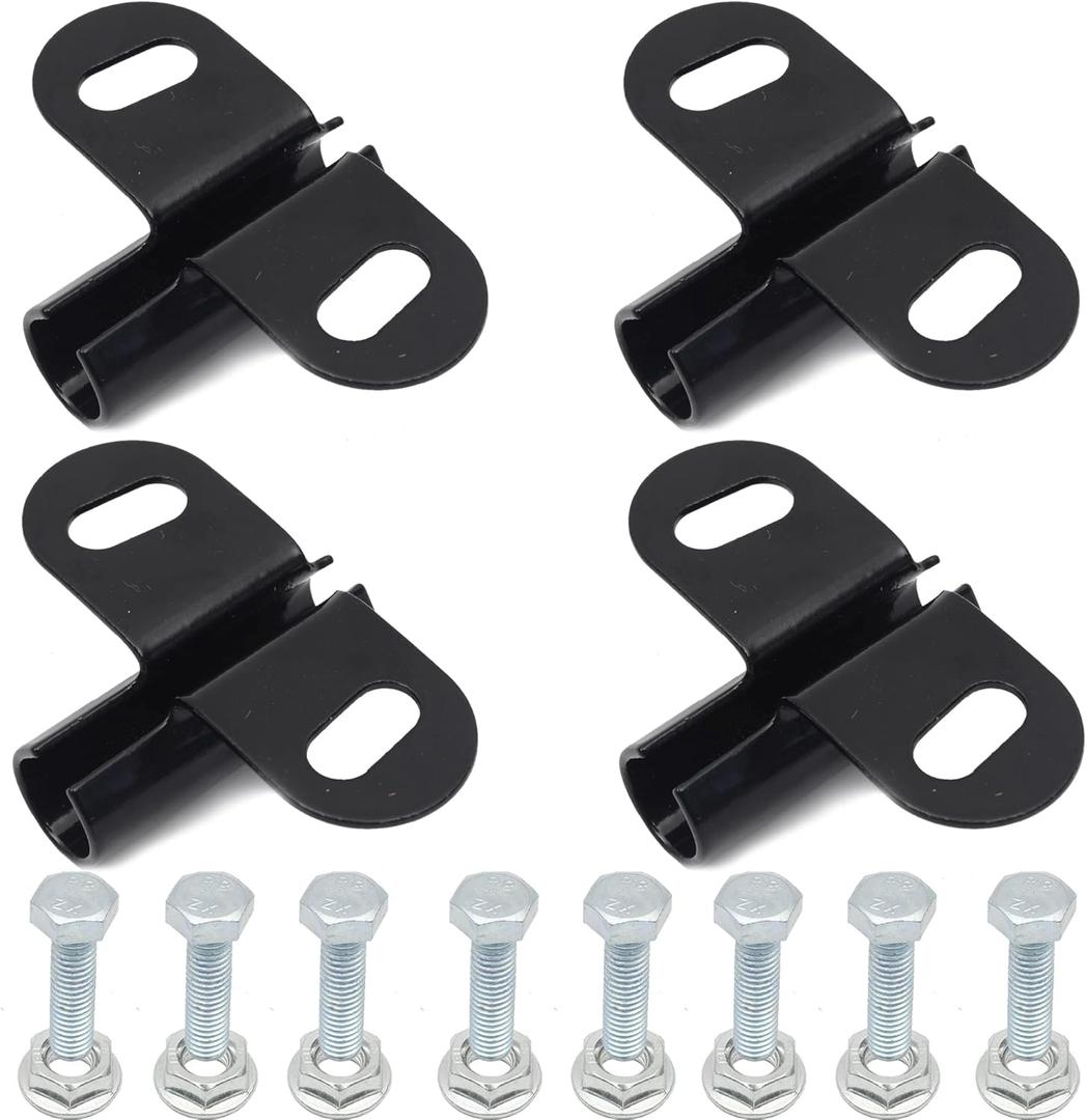AR-PRO Wheelbarrow Axle Bracket Set (4-Pack) - Compatible with 5/8 Inch Wheelbarrow Axles - 3.27-Inch Wide by 2.17-Inch Long Bracket - Complete Set Includes Bolts and Nuts