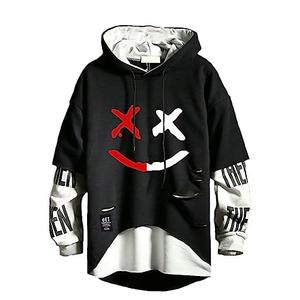 DUDHUH Mens Hoodie Fashion Pullover Letter Print Tracksuit Techwear Casual Coat Hip-Hop Sweatshirt, 2XL