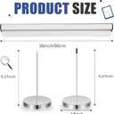 Henoyso 36 Inch Aluminum Slide Check Rack with 2 Pcs Receipt Holder Spike Desk Receipt Storage Restaurant Food Truck Ticket Holder Accessories Silver Bill Order Display Rail for Kitchen Bar(No Slot)