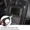 PIUGILH Navigation GPS Screen Panel Cover for Corvette C6 2005-2013 Car Interior Accessories, Real Carbon Fiber Center Display Frame Trim Cover Decoration, 2 PCS