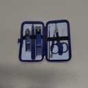 Aceoce Travel Manicure Set Mens Grooming Kit Stainless Steel Nail Clippers Nail Care Tool with Luxurious Travel Case Manicure Pedicure Set Professional Personal Care Gift for Men Family Friends (Blue)