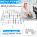 UPGRADED W10728159 Dishwasher Lower Rack Compatible with Kenmore Kitchenaid Dishwasher Rack,w10728159 W10082825 W10780925 W10525646 KDFE104DSS4 Maytag Whirlpool Dishwasher Bottom Rack Part with Wheel