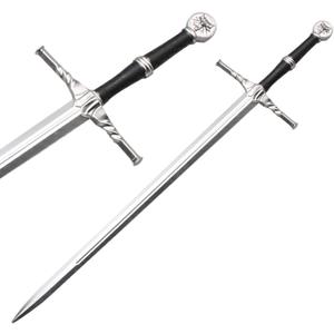 41 inch Medieval Foam Sword - Two Hand Sword for Witcher Hunting (Steel)
