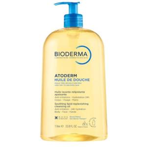 Bioderma Atoderm Shower Oil, Cleansing Oil For Face & Body, Nourishing Cleansing Oil For Dry to Atopic Sensitive Skin For Softer & Smooth Skin For Your Whole Family, 33.8 FL oz